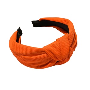 Bentita pentru par cu nod, model elegant happy, cu culori vibrante, marime universala, portocalie