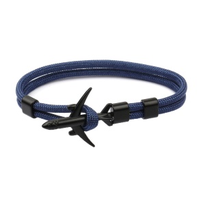 Bratara cu avion, albastru inchis, unisex,