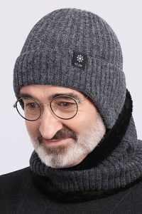 Caciula barbati, calduroasa, model cu acoperitori pentru urechi, tematica confort si siguranta, marime universala, gri - Img 2