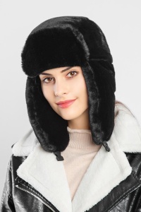 Caciula dama, model easy winter, foarte calduroasa, marime universala, neagra - Img 2