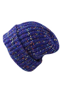 Caciula iarna, model supradimensionat colorat vesel si calduros, usor elastica, tematica fashion winter, unisex, marime universala, albastru inchis