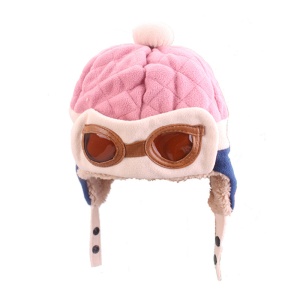 Caciula pentru copii, moale si calduroasa, model aviator, tematica fly with me, 9 luni – 4 ani, roz