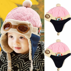Caciula pentru copii, moale si calduroasa, model aviator, tematica fly with me, 9 luni – 4 ani, roz - Img 4