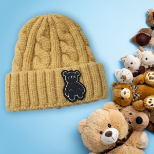 Caciula pentru copii, model moale si calduroasa, tematica happy bear world, 3 – 10 ani, galbena - Img 3