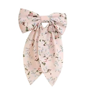 Clama de par, accesoriu funda, roz cu imprimeu floral