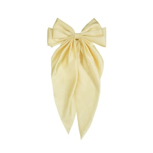 Clama de par tip ac, model cu funda ampla eleganta ponytail, galbena