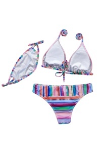 Costum de baie cu masca, 3 piese, slip Brazilian, sutien reglabil RO - Img 2