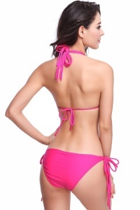 Costum de baie dama, mov, 2 piese, slip clasic reglabil si sutien reglabil RO - Img 2