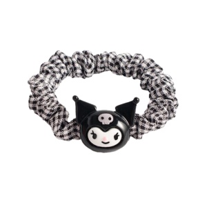 Elastic de par, alb si negru cu pisica neagra
