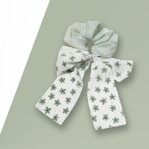 Elastic de par, model funda colorata, imprimeu floral, verde - Img 3