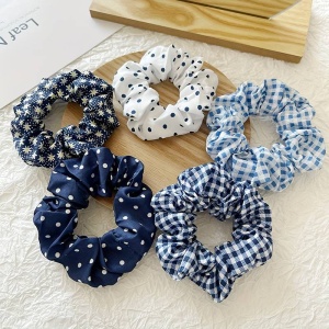 Elastic de par, set 5 bucati, model versatil, combinatii cute, imprimeu haios, tematica fashion lady, albastru inchis