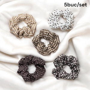 Elastic de par, set 5 bucati, model versatil, combinatii cute, imprimeu haios, tematica fashion lady, coffee - Img 2