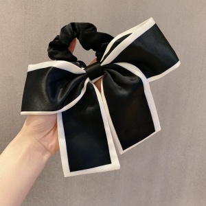 Elastic pentru par, model funda satinata, neagru - Img 3
