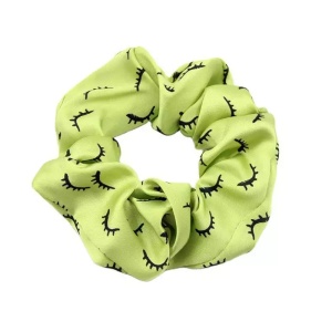 Elastic pentru par, model satinat, gene delicate, verde