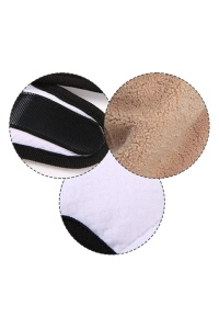 Fular dama, tip guler inalt cu masca si protectie pentru urechi, calduros si moale, tematica winter sport life, marime universala, maro inchis - Img 4
