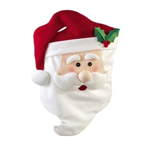 Husa pentru scaune, model de sarbatoare cu personaje de poveste, Mr. Santa, tematica familia lui Mos Craciun, alb - Img 2