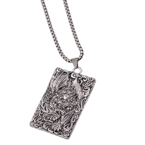 Lant cu pandantiv Pixiu, model mythical creature of wealth and good luck, tematica chinezeasca, unisex, argintiu,