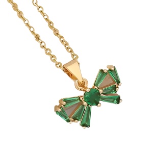 Lant dama, pandantiv fundinta eleganta, model delicat minimalist, tematica I love fashion, verde