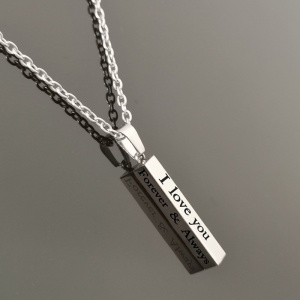 Lantisor pandantiv “I love you – forever and always” argintiu, unisex - Img 4