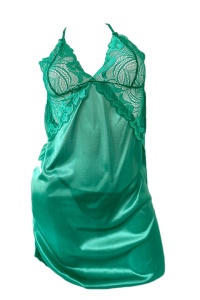 Lenjerie sexy tip neglijeu din satin verde