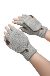 Manusi barbati, model super practic cu capac, prindere cu nasture, tematica warm touch, marime universala, gri deschis