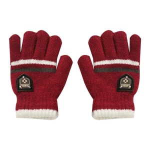 Manusi copii, model chic cu manseta elastica, tematica classy winter, marime 8 – 10 ani, rosii