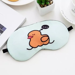 Masca de dormit, animata, ratusca somnoroasa, albastru deschis, marime standard, unisex - Img 2
