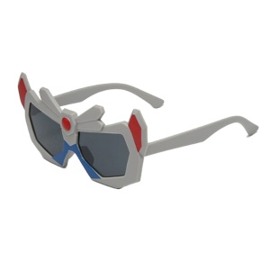 Ochelari de soare pentru baieti, model spirit de razboinic, tematica armura transformers, marime universala, gri deschis