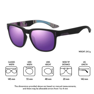 Ochelari de soare pentru barbati, model casual, tematica sport summer, marime universala, mov - Img 4