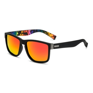 Ochelari de soare pentru barbati, model cool masculin, tematica fashion summer, marime universala, portocalii cu multicolor