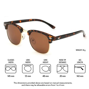 Ochelari de soare pentru barbati, model elegant masculin, tematica fashion hot summer, marime universala, maro cu negru - Img 3