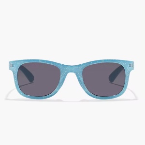 Ochelari de soare pentru copii, unisex, model clasic cu rama in culori vesele, tematica chill summer, marime universala, albastri - Img 4