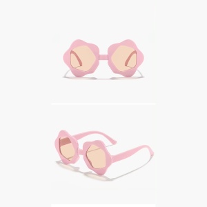 Ochelari de soare pentru copii, unisex, model cu rama cool, tematica perfect summer, marime universala, roz deschis - Img 3