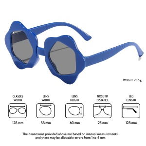 Ochelari de soare pentru copii, unisex, model cu rama cool, tematica perfect summer, marime universala, albastri - Img 4