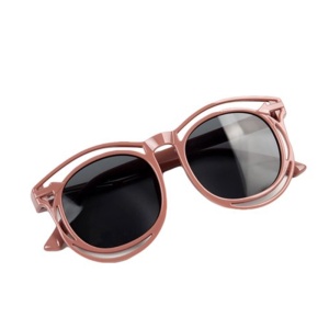 Ochelari de soare pentru copii, unisex, model cu rama fashion, tematica cozy summer, marime universala, maro inchis - Img 4