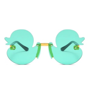 Ochelari de soare pentru copii, unisex, model cu ratuste, tematica Ducky the fancy duck, marime universala, turcoaz - Img 2