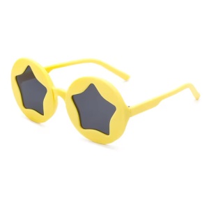 Ochelari de soare pentru copii, unisex, model cu stea, tematica new star in town, marime universala, galbeni