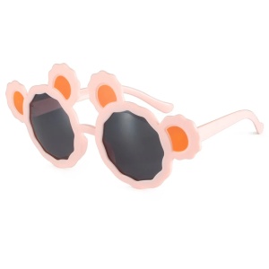 Ochelari de soare pentru copii, unisex, model cu urechi de ursulet, tematica fashion teddy, marime universala, roz