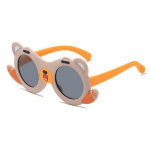 Ochelari de soare pentru copii, unisex, model cu ursulet prietenos, tematica teddy the friendly buddy, marime universala, gri