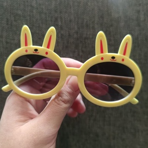 Ochelari de soare pentru copii, unisex, model iepuras, marime universala, galbeni - Img 2