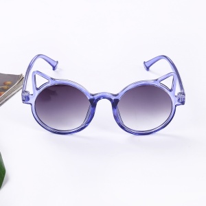 Ochelari de soare pentru copii, unisex, model pisicuta, accesorii urechiuse, marime universala, mov - Img 4