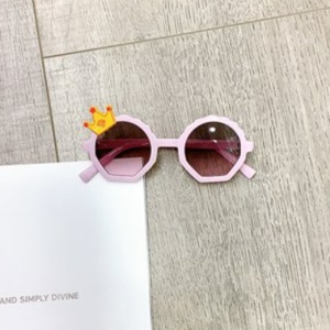Ochelari de soare pentru copii, unisex, model printi si printese, marime universala, roz - Img 3