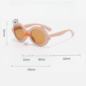 Ochelari de soare pentru copii, unisex, model ratusca nazdravana, accesorii decorative, marime universala, crem - Img 4