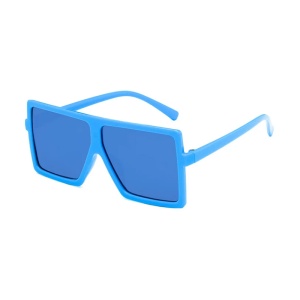 Ochelari de soare pentru copii, unisex, model voluminos cool, tematica fashion summer, marime universala, albastri