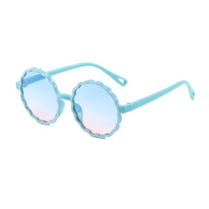 Ochelari de soare pentru copii, unisex, rotunzi, model summer cool, marime universala, albastri