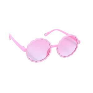 Ochelari de soare pentru copii, unisex, rotunzi, model summer cool, marime universala, roz - Img 3