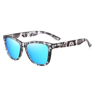 Ochelari de soare pentru femei, model casual, tematica cool woman, marime universala, negru cu albastru
