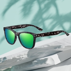 Ochelari de soare pentru femei, model casual, tematica cool woman, marime universala, negru cu verde - Img 2