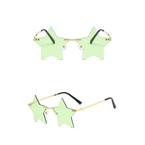 Ochelari de soare pentru femei, model super cool cu stea, tematica new star in town, marime universala, verzi - Img 3