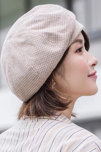 Sapca dama, tip bereta, model romantic, tematica fancy style, marime universala, maro coffee - Img 3